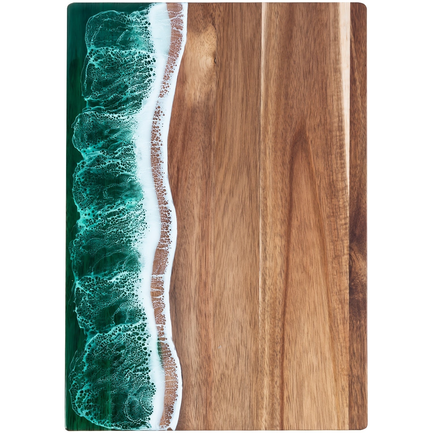 Ocean-Inspired Acacia Wood Cutting Board | Wave-Design Cheese & Serving Board-Orizon Depot