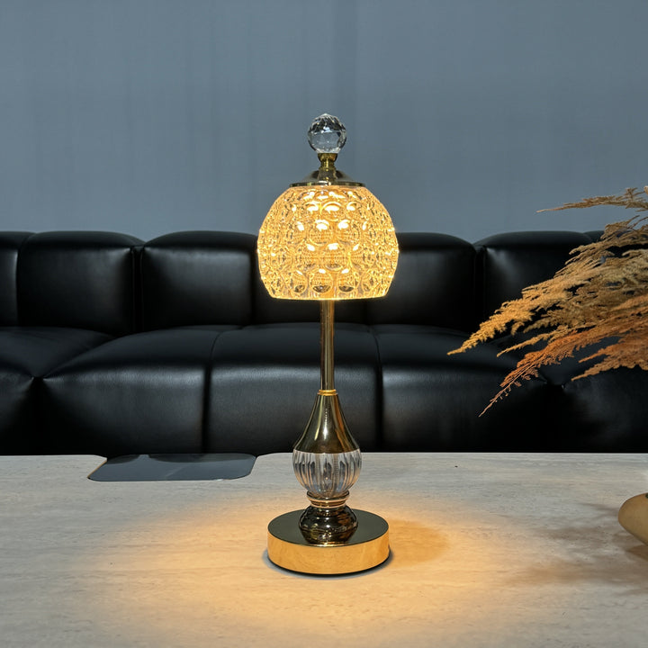 Rechargeable LED Bedside Table Lamp with Crystal Touch Design
