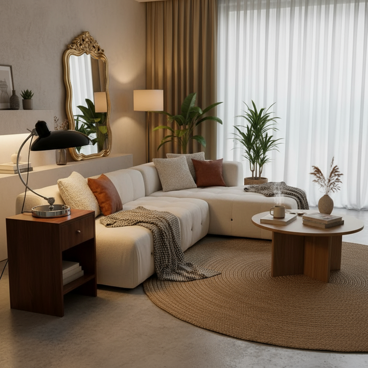 Scandi-Inspired Table Lamp | Curved Metal Design for Modern Decor