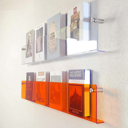 Acrylic Wall-Mounted Floating Magazine Rack for Stylish Storage-Orizon Depot
