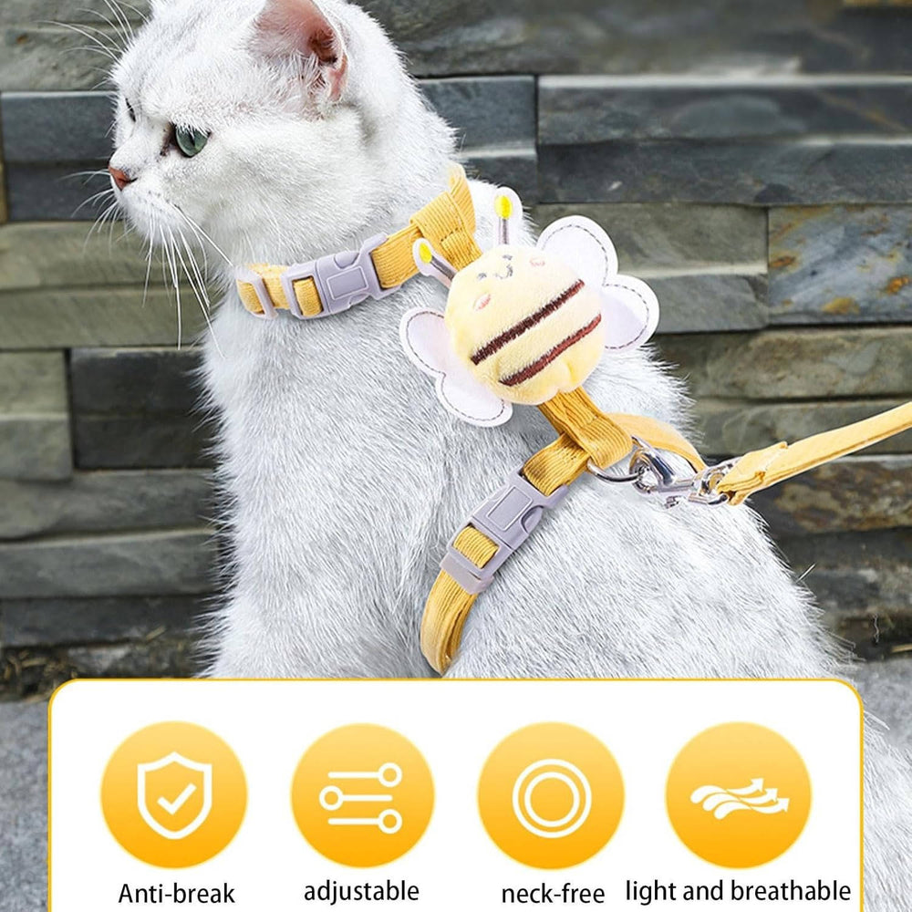 Adjustable Cat Collar and Harness Set for Comfort and Safety-Orizon Depot