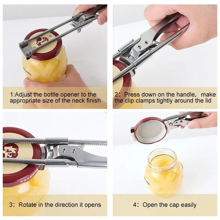 Adjustable Stainless Steel Non-Slip Bottle Opener | Kitchen Gadget-Orizon Depot