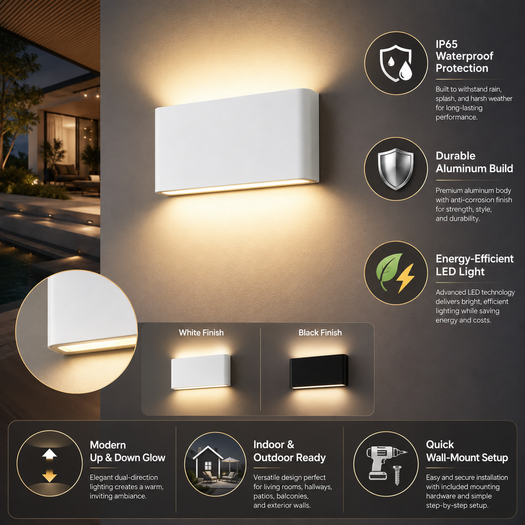 Waterproof Outdoor Wall Light | Durable Aluminum, Energy Efficient