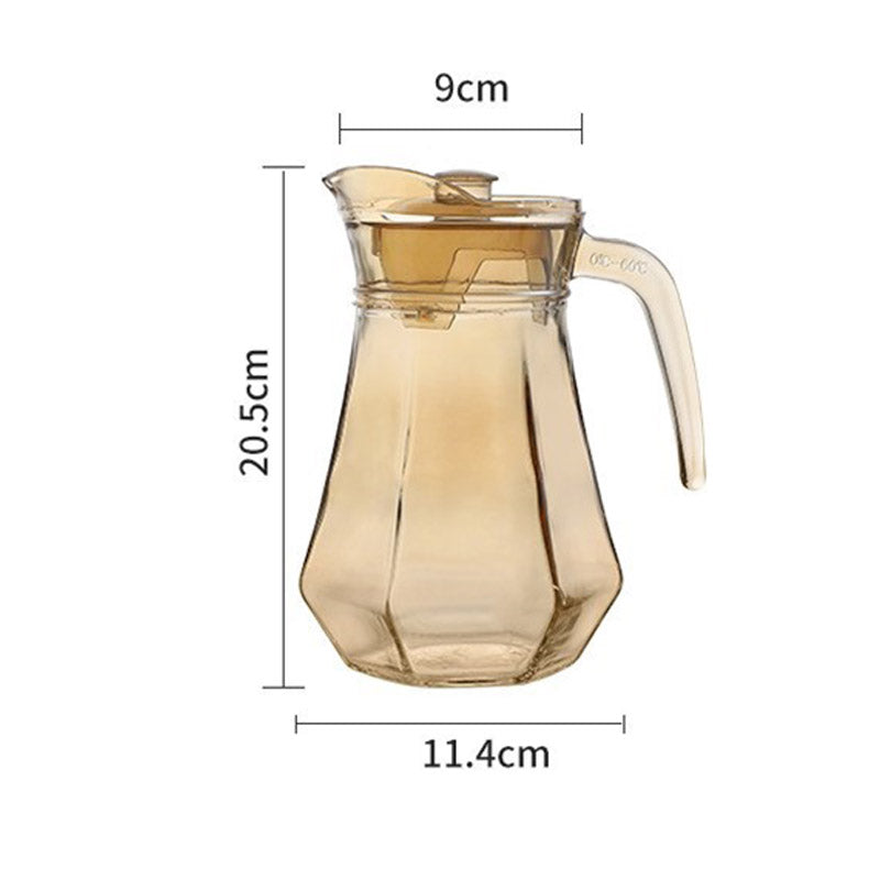 Amber Hexagonal Glass Cups - Elegant Drinkware for Home Decor-Orizon Depot
