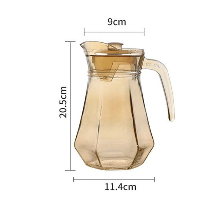 Amber Hexagonal Glass Cups - Elegant Drinkware for Home Decor-Orizon Depot