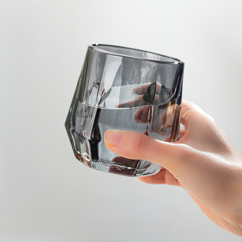 Amber Hexagonal Glass Cups - Elegant Drinkware for Home Decor-Orizon Depot