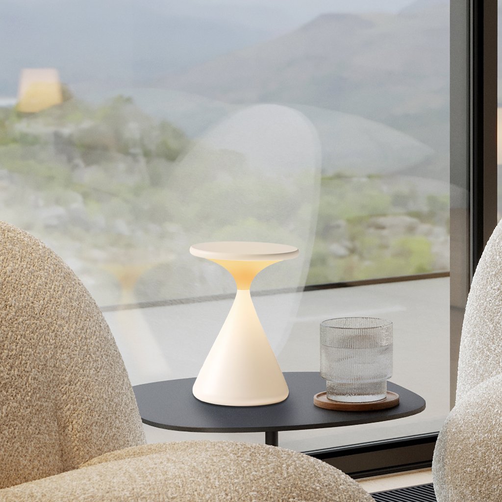 Cordless LED Table Lamp – Rechargeable, Dimmable, Modern Hourglass Design-Orizon Depot