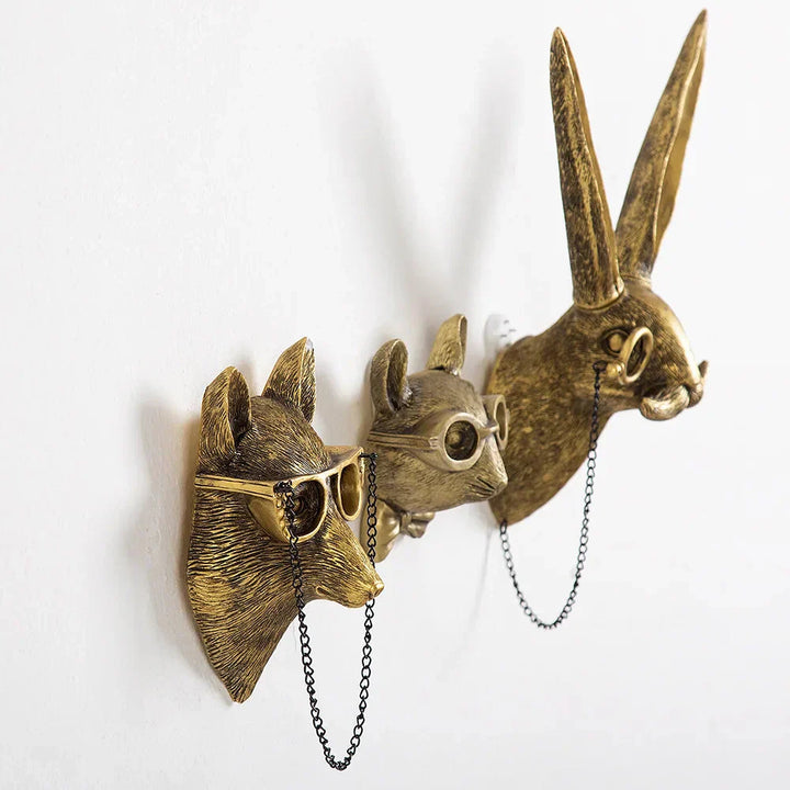 Antique Bronze Resin Deer Head Wall Hook for Decorative Storage-Orizon Depot