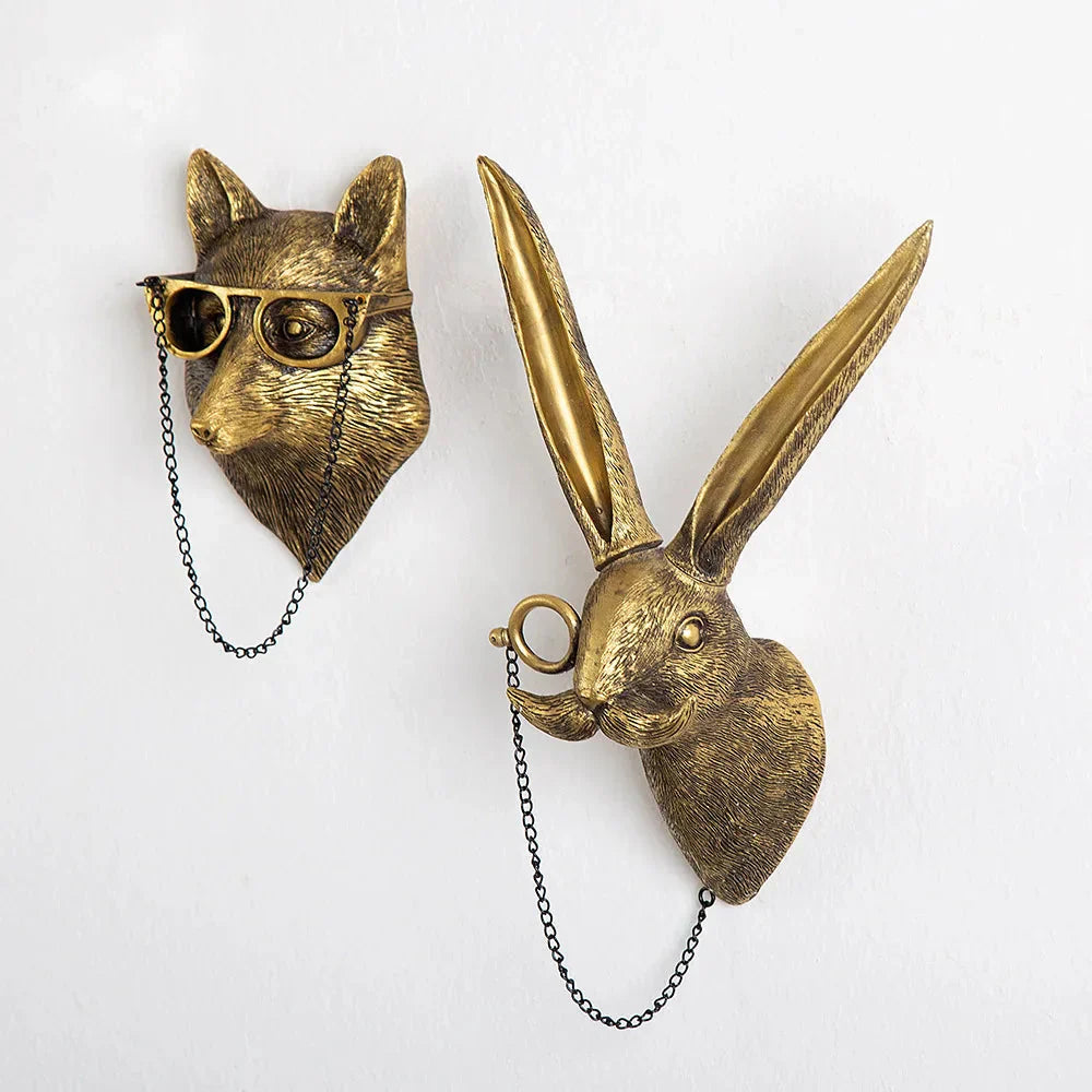 Antique Bronze Resin Deer Head Wall Hook for Decorative Storage-Orizon Depot