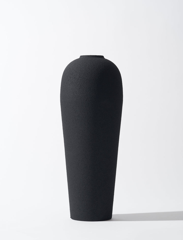 Structured Black Vase - Modern Home Decor Accent-Orizon Depot