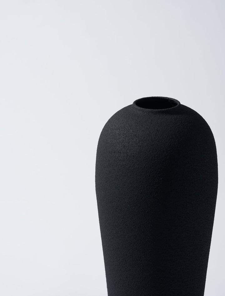 Structured Black Vase - Modern Home Decor Accent-Orizon Depot