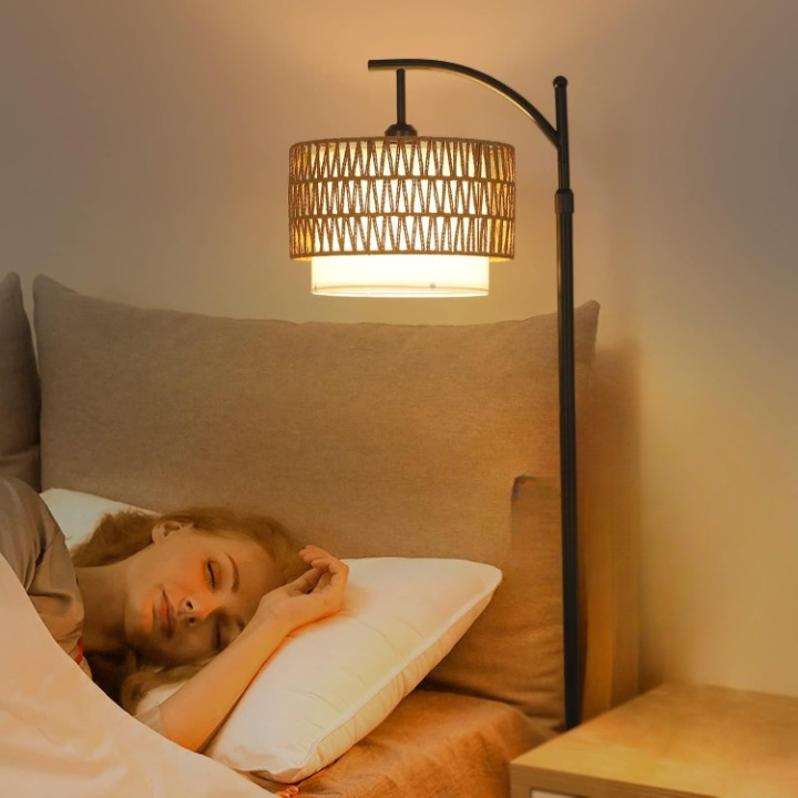 Arc Floor Lamp with Remote Control & Dual Shades - Modern Lighting-Orizon Depot