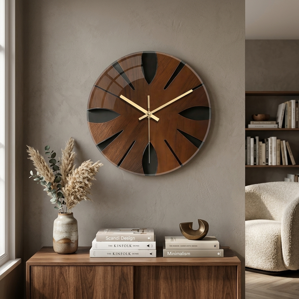 Elegant Silent Wooden Wall Clock for Stylish Home Décor
