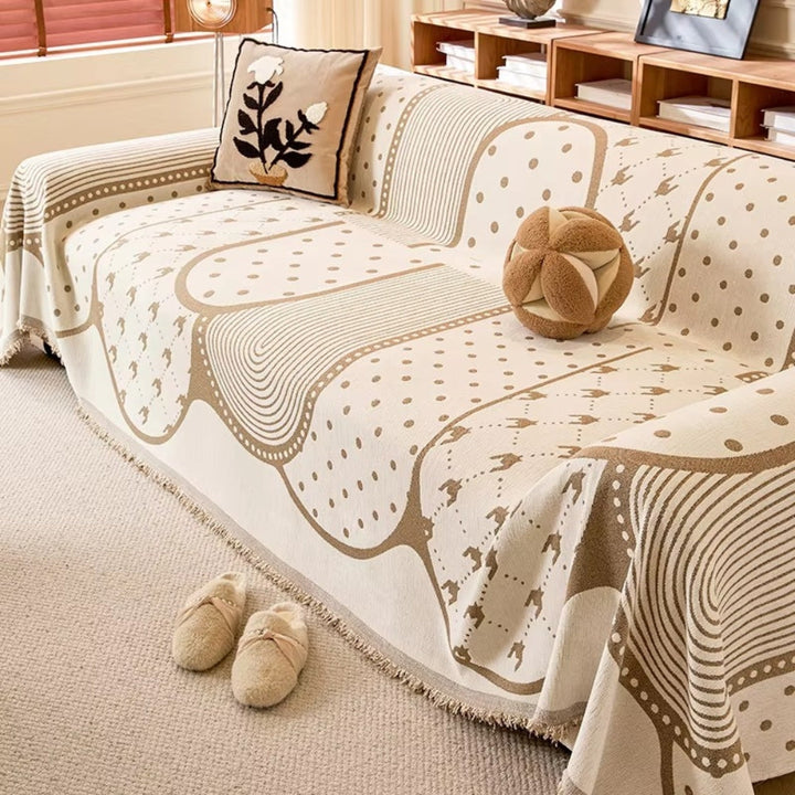 Asymmetrical Blob Chenille Sofa Cover for Stylish Home Decor-Orizon Depot