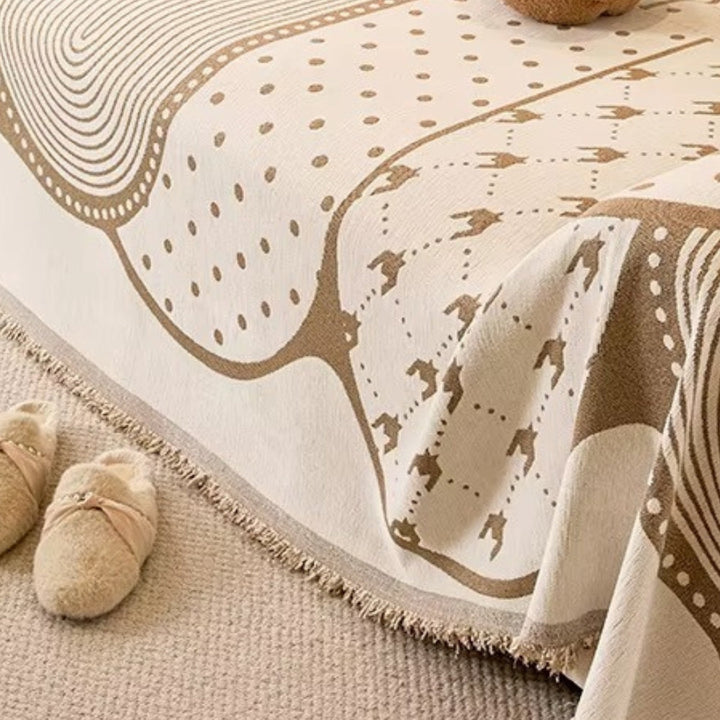 Asymmetrical Blob Chenille Sofa Cover for Stylish Home Decor-Orizon Depot