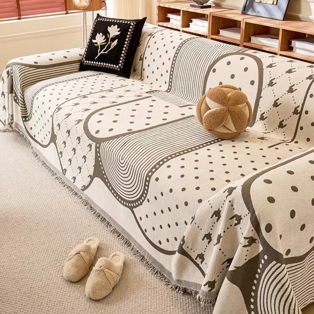 Asymmetrical Blob Chenille Sofa Cover for Stylish Home Decor-Orizon Depot