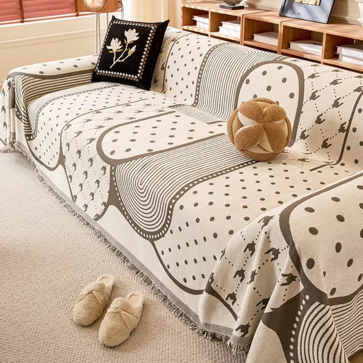 Asymmetrical Blob Chenille Sofa Cover for Stylish Home Decor-Orizon Depot