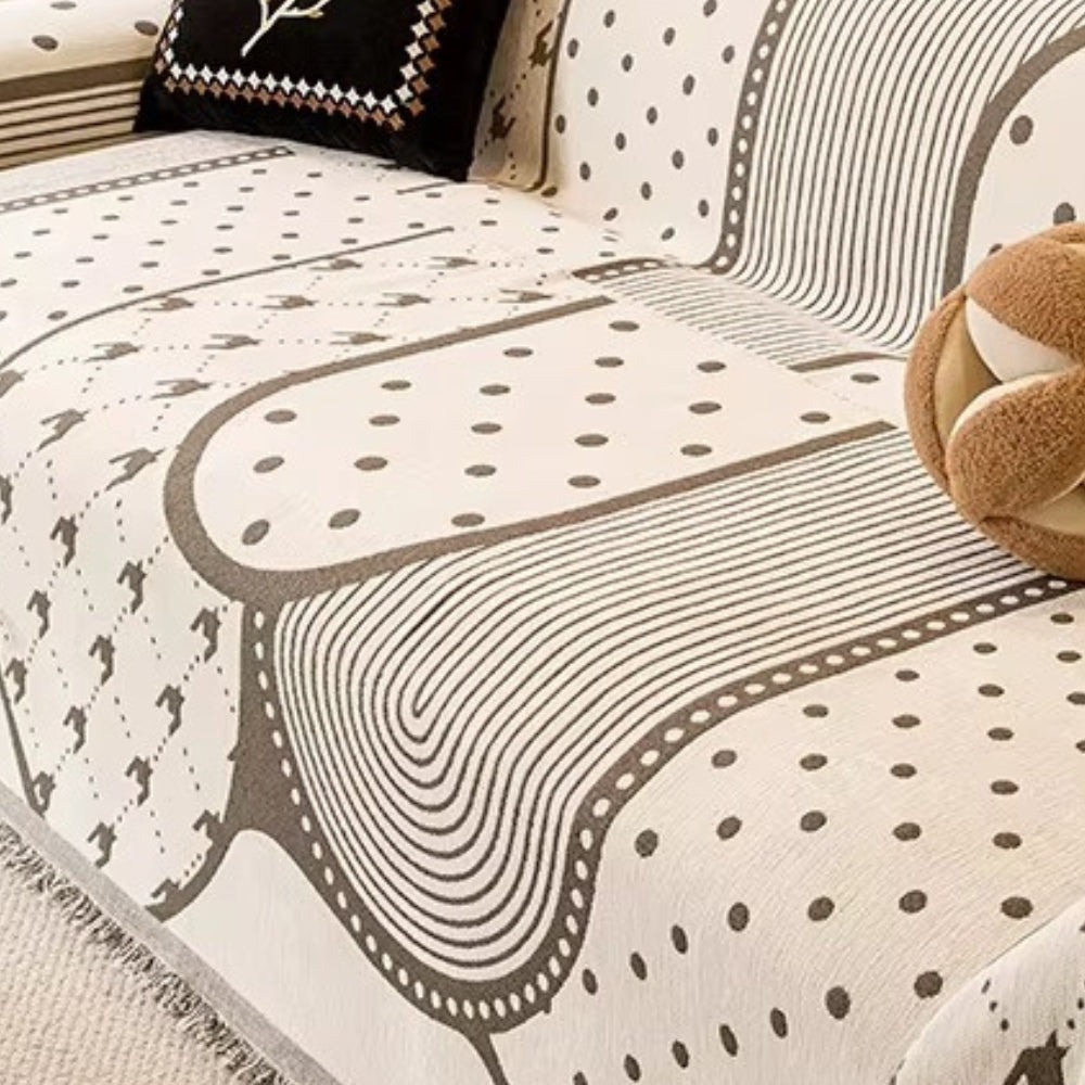 Asymmetrical Blob Chenille Sofa Cover for Stylish Home Decor-Orizon Depot