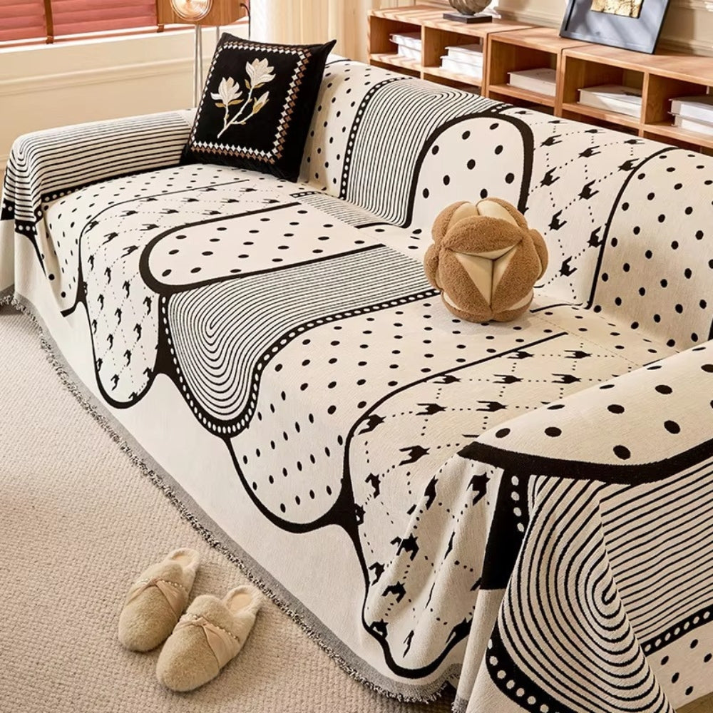 Asymmetrical Blob Chenille Sofa Cover for Stylish Home Decor-Orizon Depot
