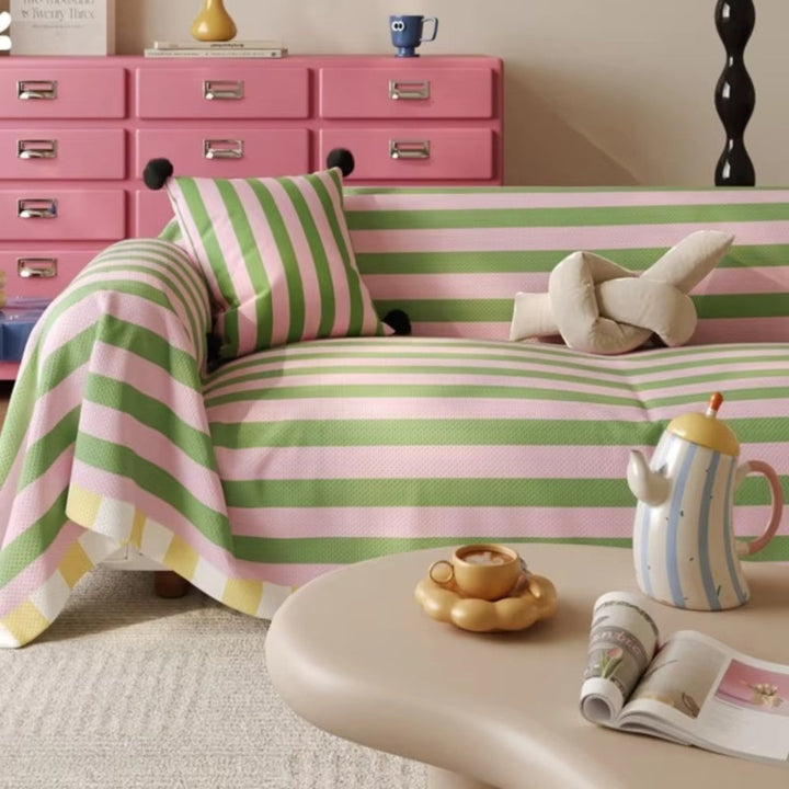 Pastel Striped Sofa Cover for Stylish Home Decor-Orizon Depot