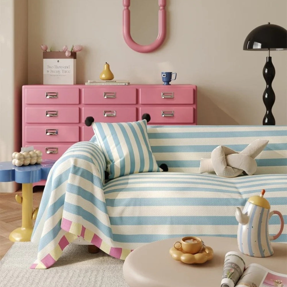 Pastel Striped Sofa Cover for Stylish Home Decor-Orizon Depot
