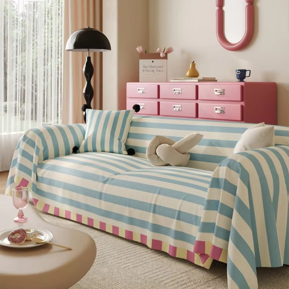 Pastel Striped Sofa Cover for Stylish Home Decor-Orizon Depot