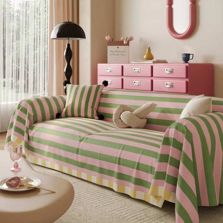 Pastel Striped Sofa Cover for Stylish Home Decor-Orizon Depot