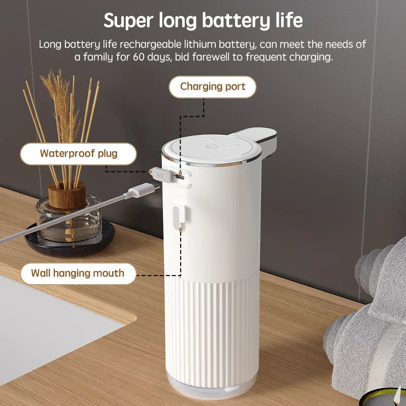 Automatic 360ML Foam Liquid Soap Dispenser in White-Orizon Depot