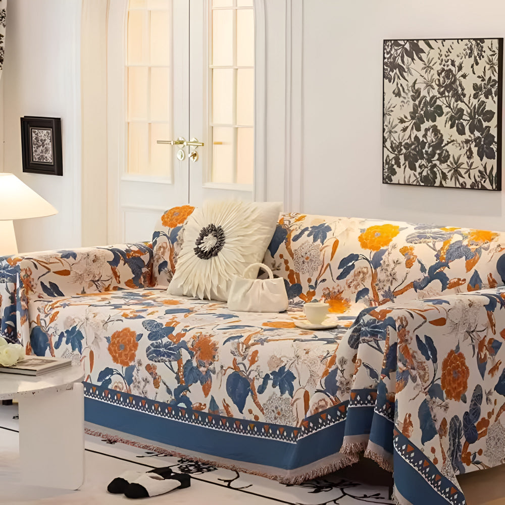 Autumn Vines Jacquard Sofa Cover for Stylish Home Decor-Orizon Depot
