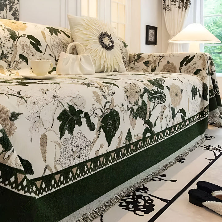Autumn Vines Jacquard Sofa Cover for Stylish Home Decor-Orizon Depot