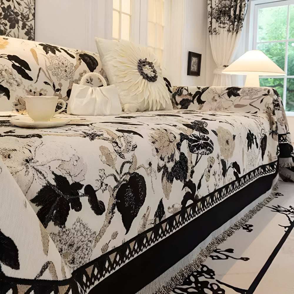Autumn Vines Jacquard Sofa Cover for Stylish Home Decor-Orizon Depot