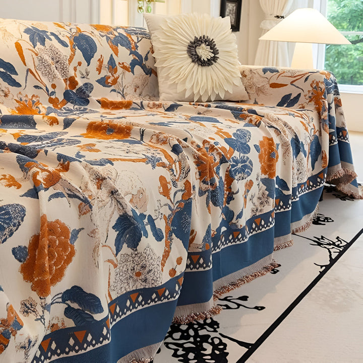 Autumn Vines Jacquard Sofa Cover for Stylish Home Decor-Orizon Depot