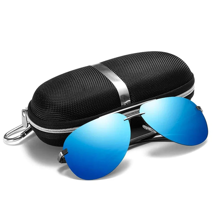 Aviator Sunglasses with Metal Frame and Mirror Lens-Orizon Depot