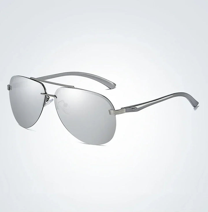 Aviator Sunglasses with Metal Frame and Mirror Lens-Orizon Depot