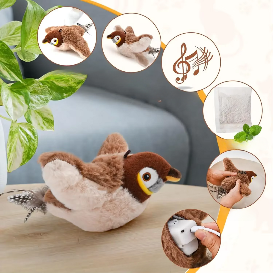 Interactive Fluttering Bird Cat Toy for Engaging Playtime