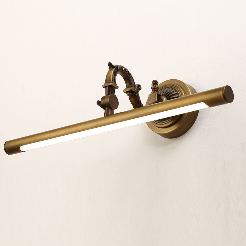 Traditional Vintage Long Copper LED Wall Sconce Light For Bathroom