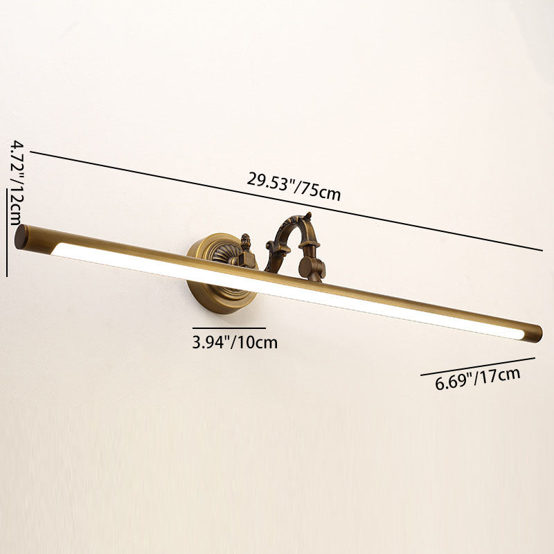 Traditional Vintage Long Copper LED Wall Sconce Light For Bathroom-Orizon Depot