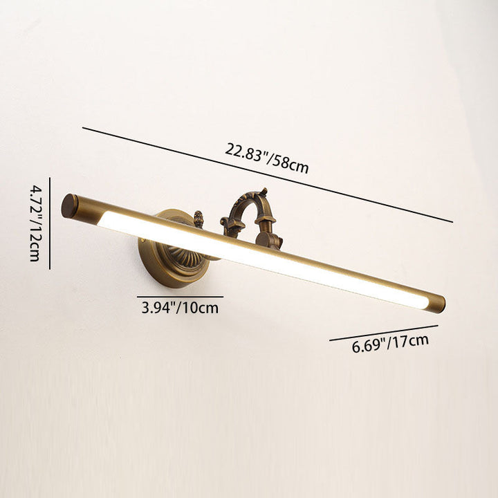 Traditional Vintage Long Copper LED Wall Sconce Light For Bathroom-Orizon Depot