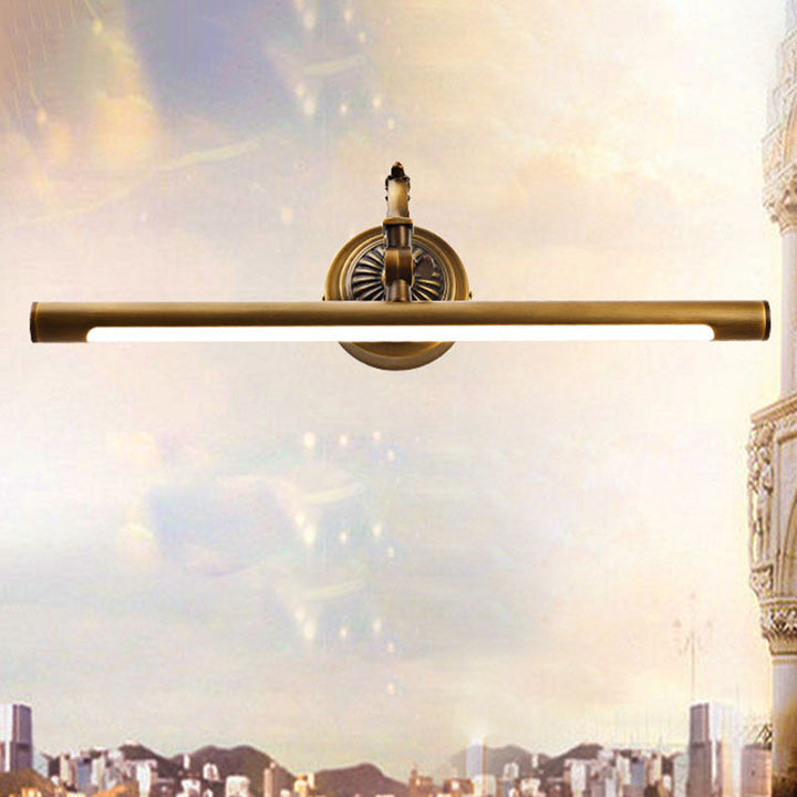 Traditional Vintage Long Copper LED Wall Sconce Light For Bathroom-Orizon Depot