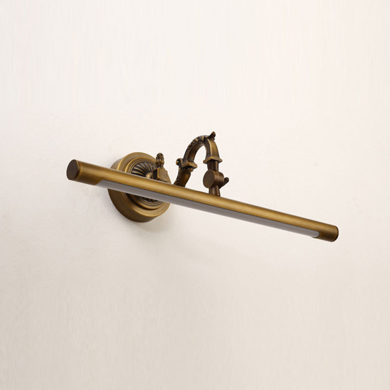 Traditional Vintage Long Copper LED Wall Sconce Light For Bathroom