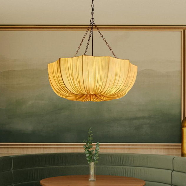 Traditional French Petal Fabric Shade 3/5-Light Dining Chandelier-Orizon Depot