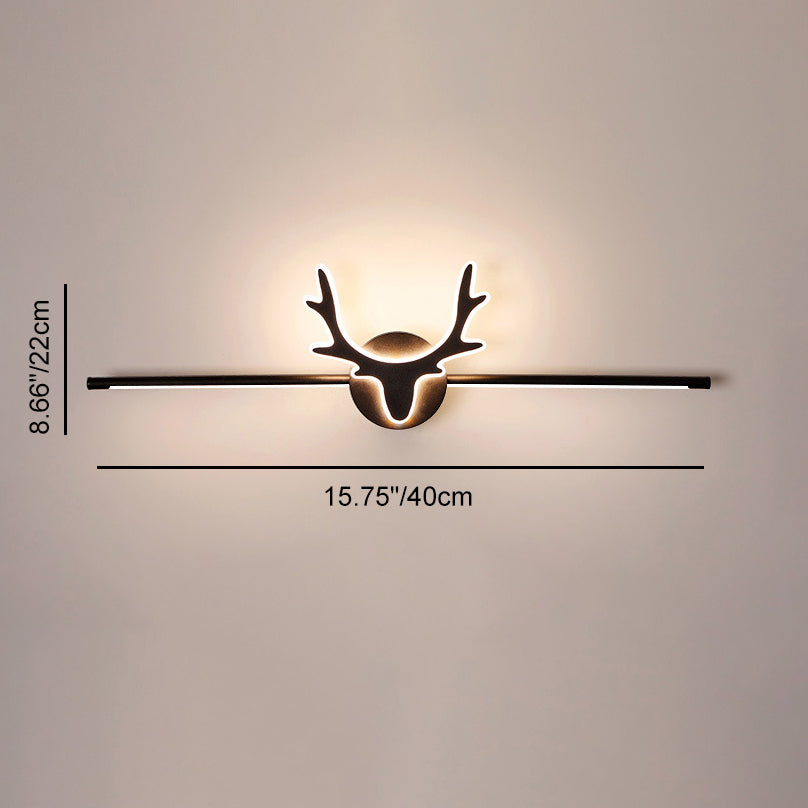 Contemporary Scandinavian Deer Design Iron Acrylic LED Vanity Wall Sconce Lamp for Bathroom Mirror