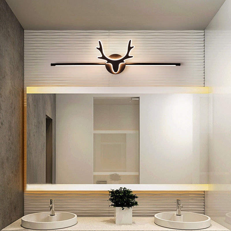 Contemporary Scandinavian Deer Design Iron Acrylic LED Vanity Wall Sconce Lamp for Bathroom Mirror