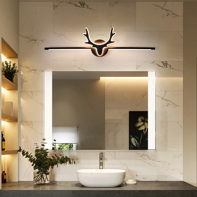 Contemporary Scandinavian Deer Design Iron Acrylic LED Vanity Wall Sconce Lamp for Bathroom Mirror
