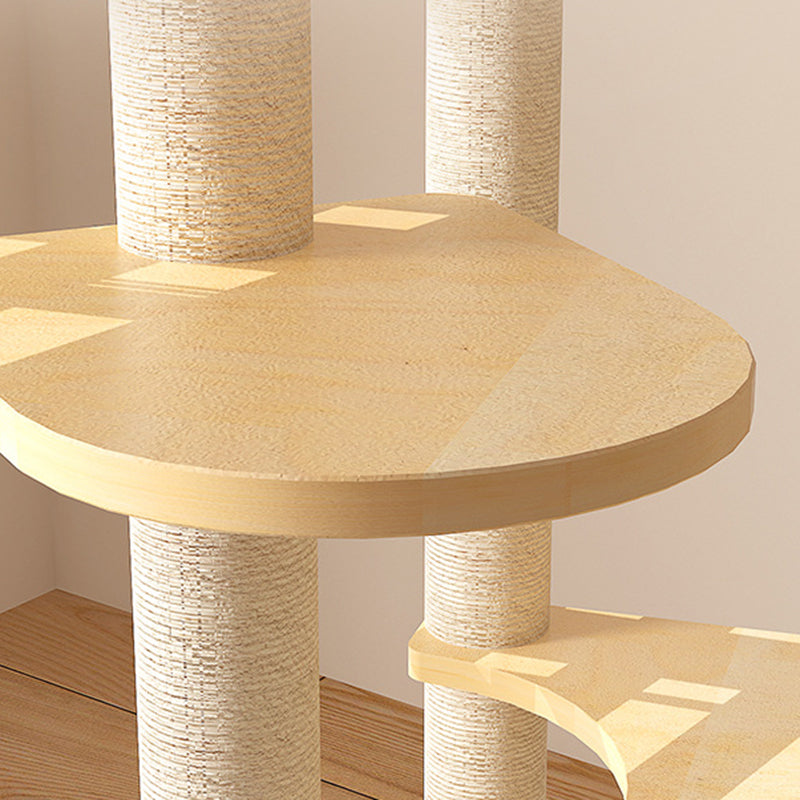 Modern Cat Tree Condo with Hammock, Scratching Post & Soft Fabric-Orizon Depot
