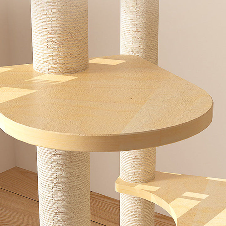 Modern Cat Tree Condo with Hammock, Scratching Post & Soft Fabric-Orizon Depot