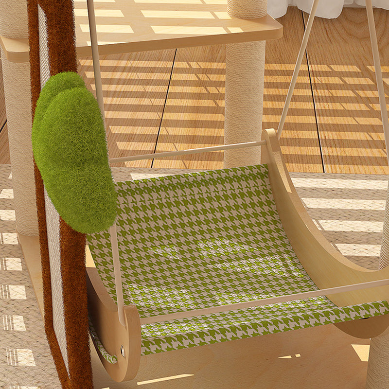 Modern Cat Tree Condo with Hammock, Scratching Post & Soft Fabric-Orizon Depot