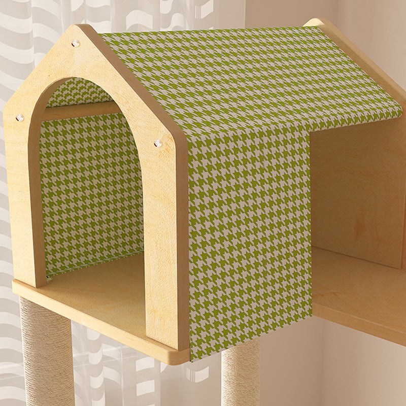 Modern Cat Tree Condo with Hammock, Scratching Post & Soft Fabric-Orizon Depot