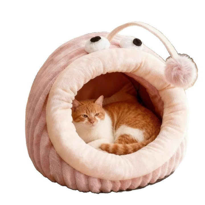 Stylish Lantern Fish Crystal Velvet Cat and Dog Bed for Bedroom-Orizon Depot