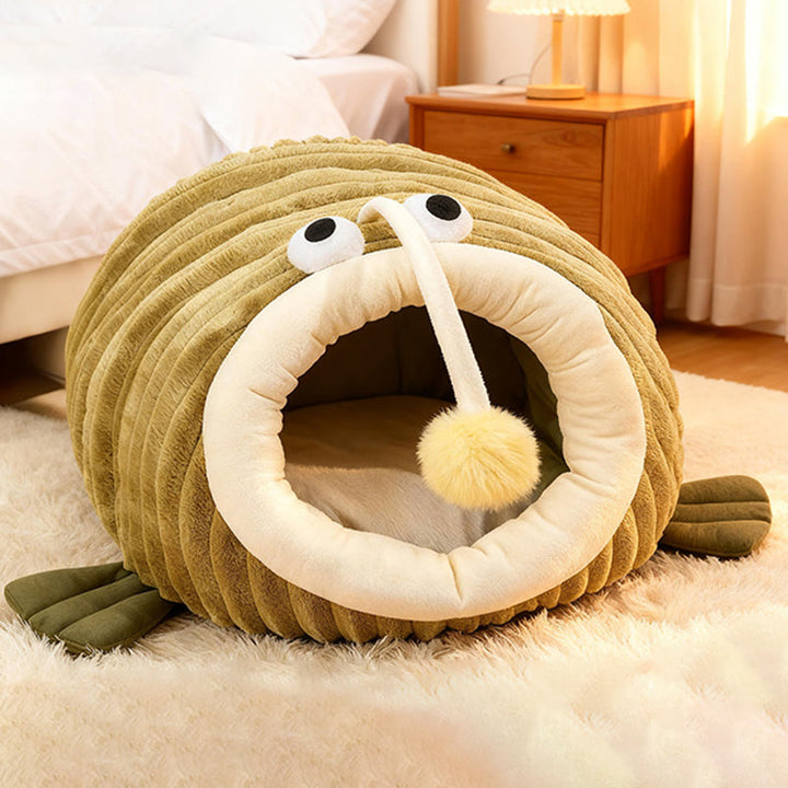 Stylish Lantern Fish Crystal Velvet Cat and Dog Bed for Bedroom-Orizon Depot